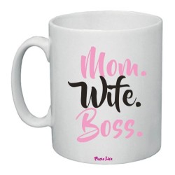 tazza ceramica 8x10 scritta mom wite boss regalo festa della mamma compleanno
