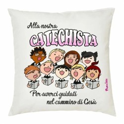 cuscino 40x40 scritta catechista catechismo idea regalo bambino
