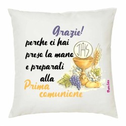 cuscino 40x40 scritta catechista grazie catechismo idea regalo prima comunione
