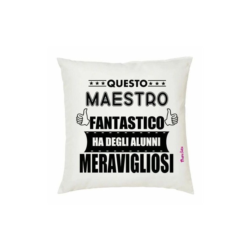 cuscino 40x40 scritta maestro alunni meravigliosi insegnante scuola idea regalo