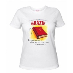 t-shirt maglia bianca donna scritta grazie catechista catechismo regalo