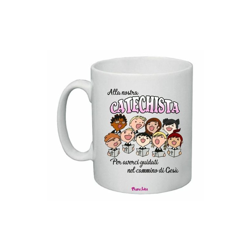 tazza 8 x 10 scritta catechista catechismo bambini idea regalo fine anno