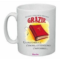 tazza 8 x 10 scritta grazie catechista catechismo bambini idea regalo fine anno