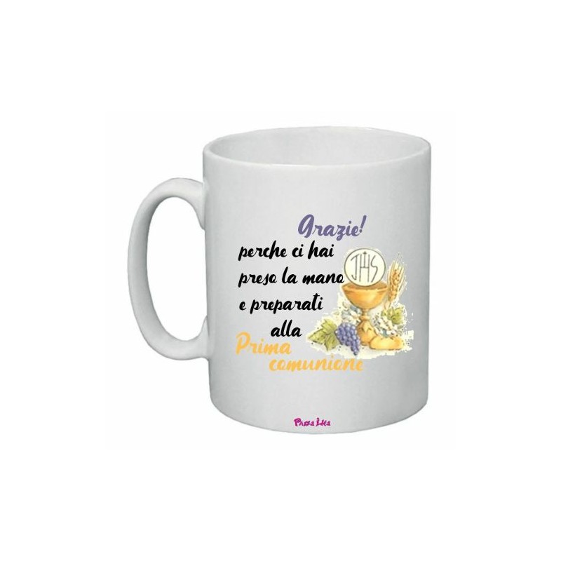 tazza 8 x 10 scritta grazie catechista catechismo comunione bambini idea regalo