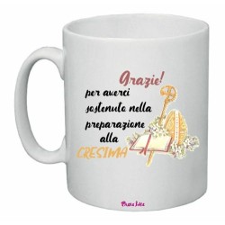 tazza 8 x 10 scritta grazie catechista catechismo cresima bambini idea regalo