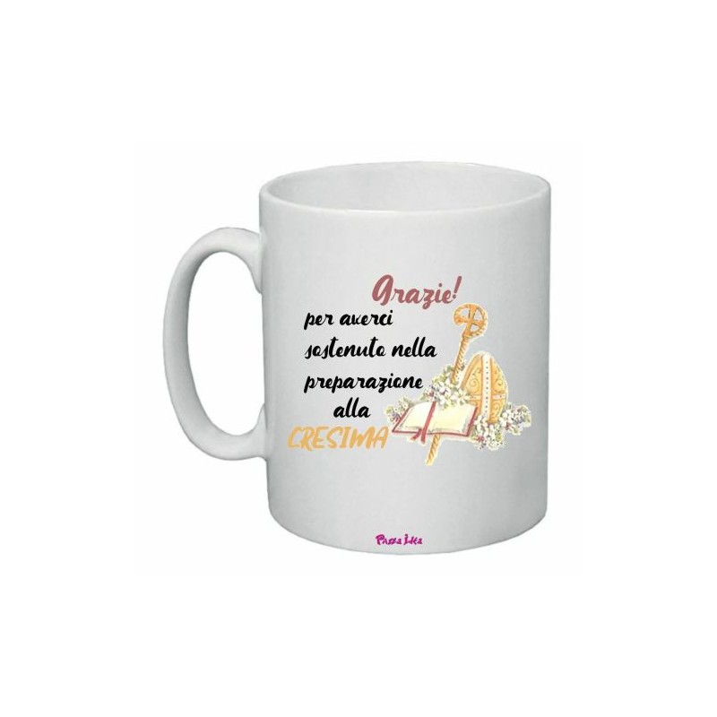 tazza 8 x 10 scritta grazie catechista catechismo cresima bambini idea regalo