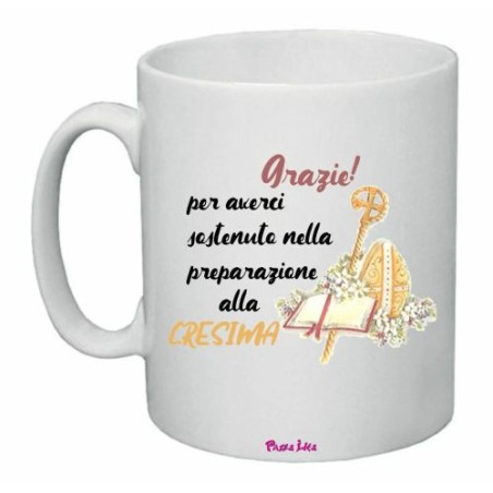 tazza 8 x 10 scritta grazie catechista catechismo cresima bambini idea regalo