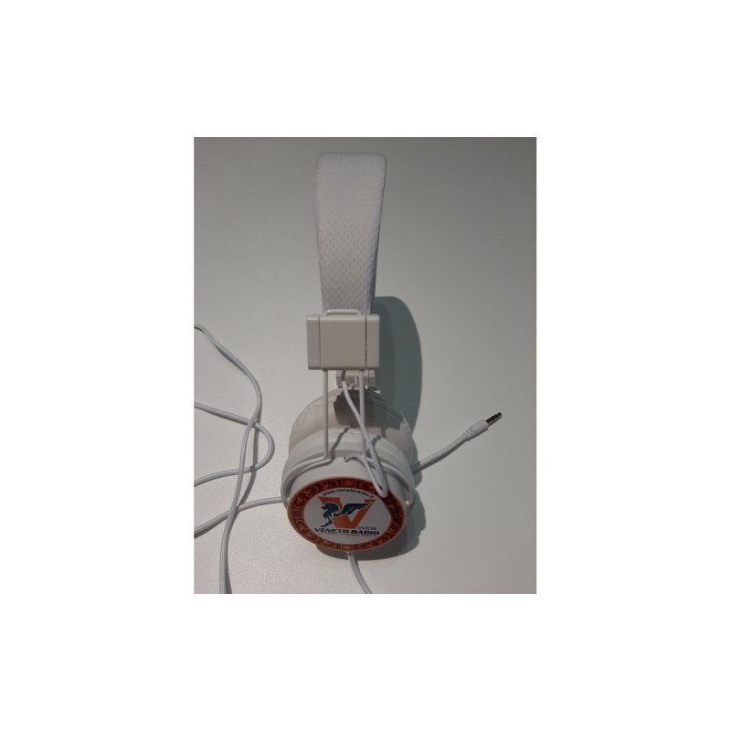 Cuffie con cavo stereo bianche con logo veneto radio