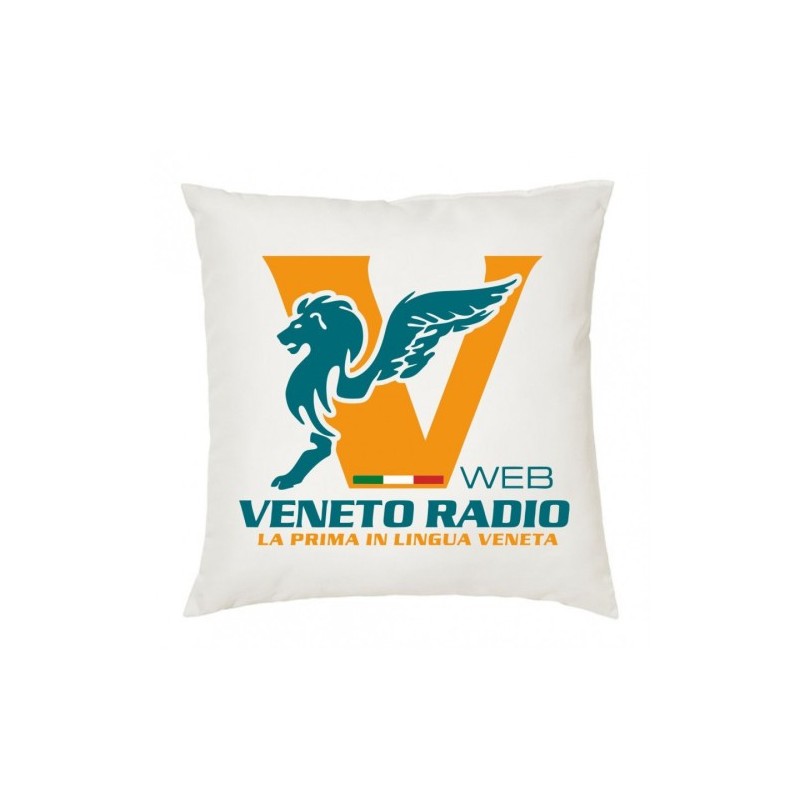cuscino 40x40 scritta logo veneto radio gadget