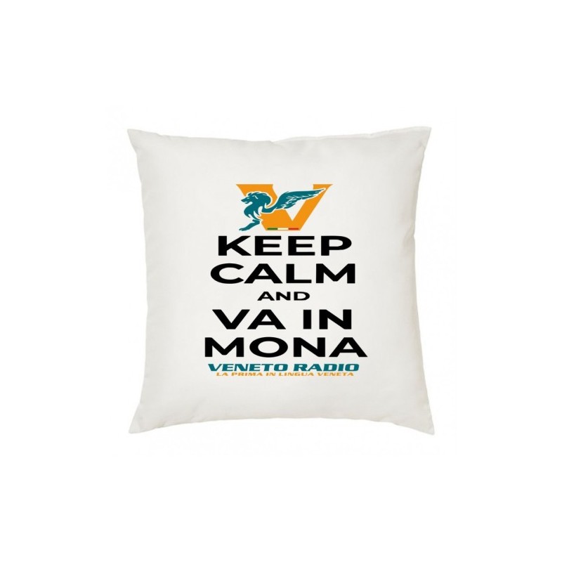 cuscino 40x40 scritta logo veneto radio keep calm and va in mona