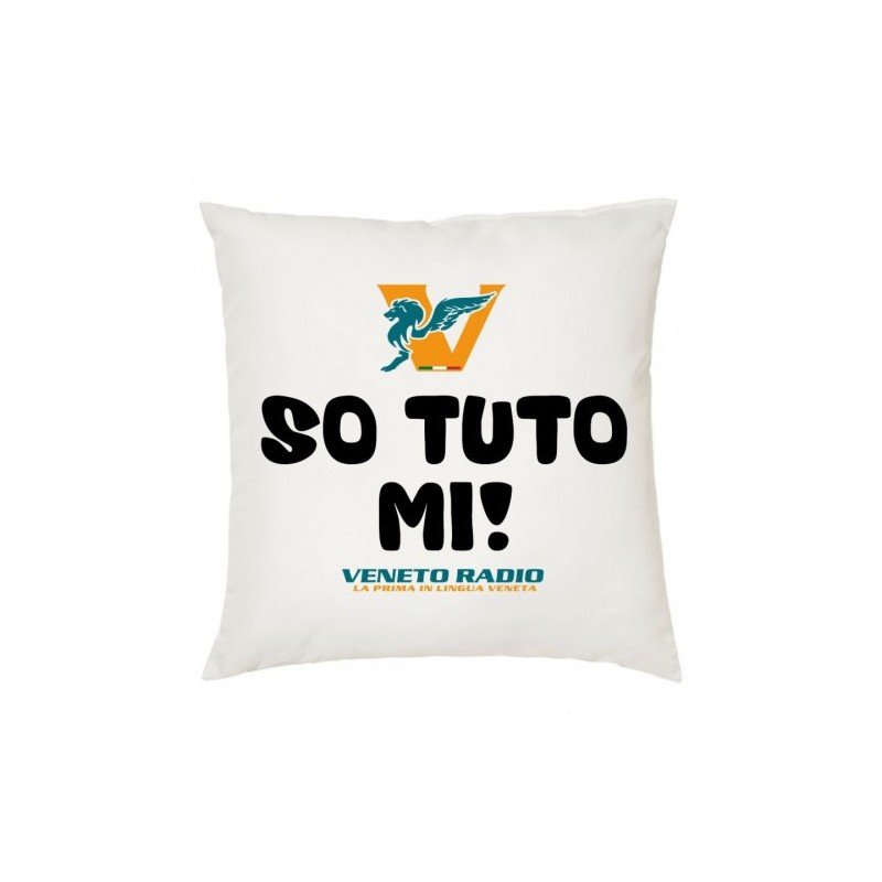 cuscino 40x40 scritta logo veneto radio so tuto mi