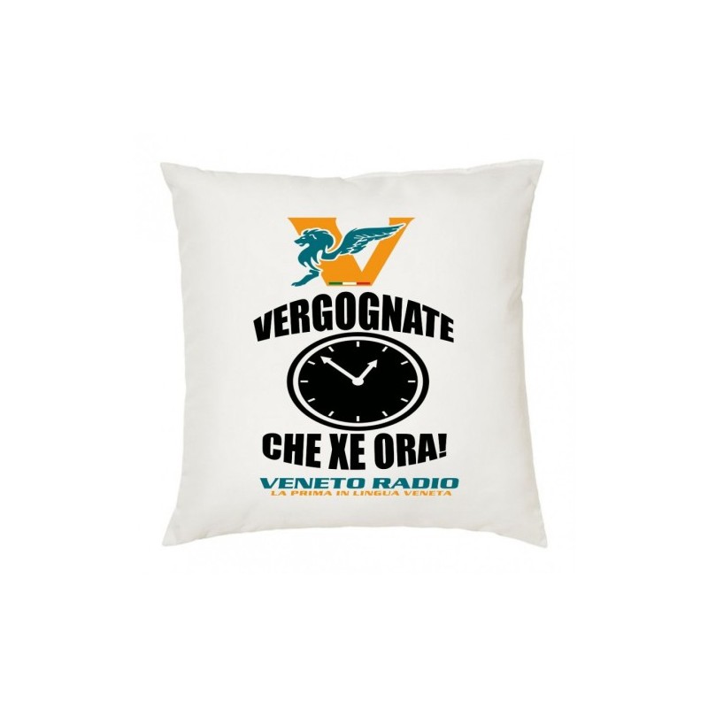 cuscino 40x40 scritta logo veneto radio vergognate ca xe ora