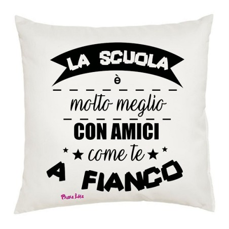 Cuscino 40x40cm in poliestere con scritta Amici