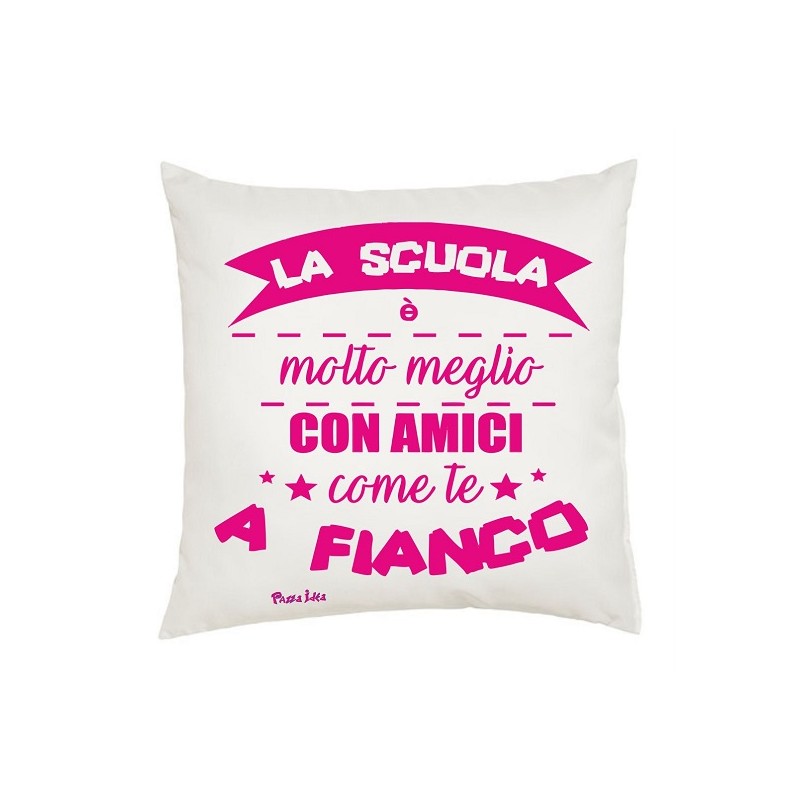 Cuscino 40x40cm in poliestere con scritta amici