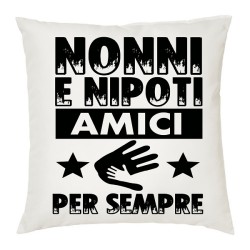 cuscino in poliestere cm 40x40 nonni e nipoti amici per sempre