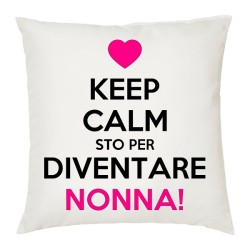 cuscino poliestere cm 40x40 keep calm sto per diventare nonna