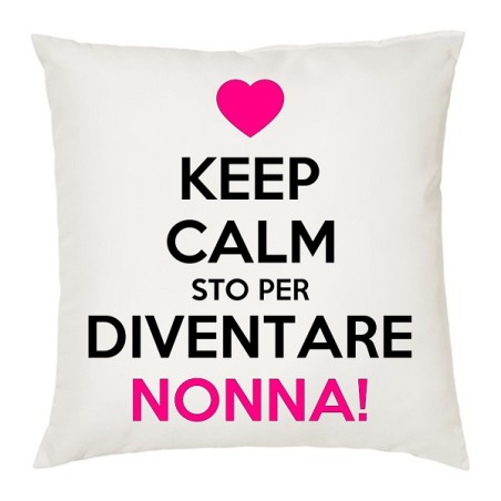 cuscino poliestere cm 40x40 keep calm sto per diventare nonna