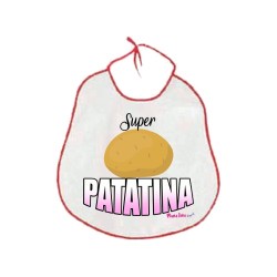 Bavaglione con scritta sexy Super Patatina     41x41cm in poliestere