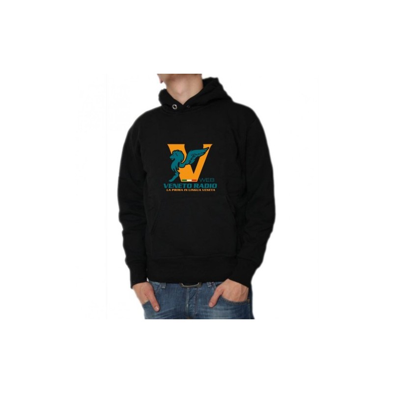 felpa nera logo veneto radio gadget